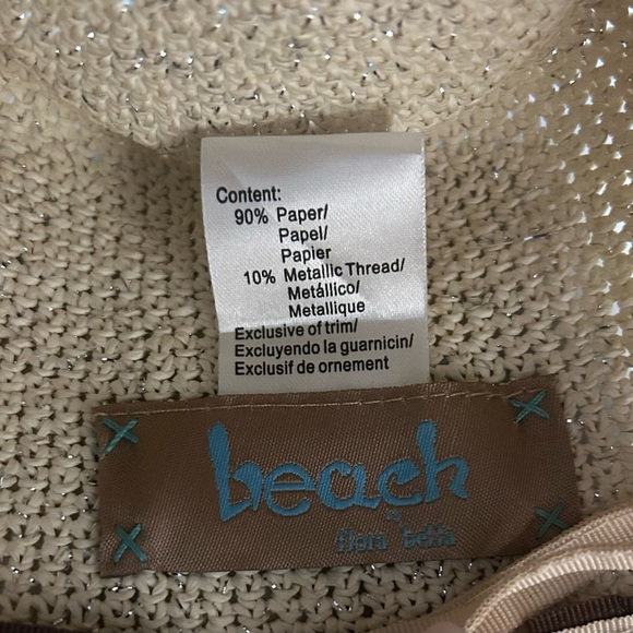 Beach by Flora Bella Paper Fedora Adjustable Hat NWOT - Picture 5 of 8